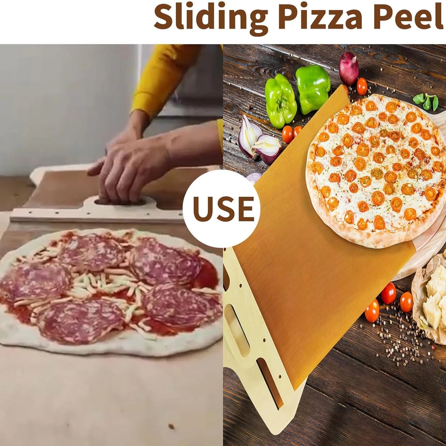 Non-Stick Sliding Pizza Shovel with Handle