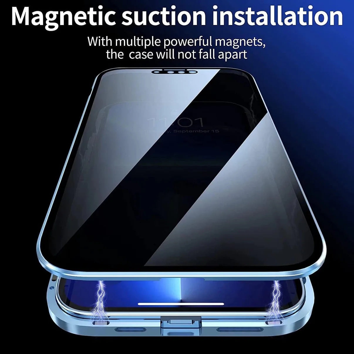 Privacy iPhone Magnetic Glass Phone Case With 360° Protection - hot selling