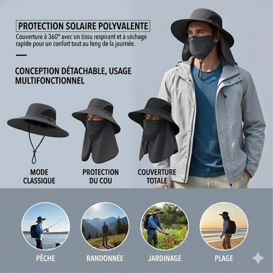 Chapeau de Protection Solaire Professionnel 360° Ultra-Shield - Tendence 2026 🔥