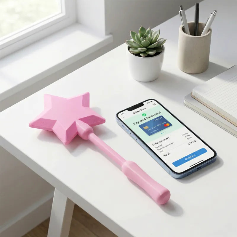 "Magic Pay" Credit Card Wand | 3D Printed Star Tap-to-Pay Wand for Checkout