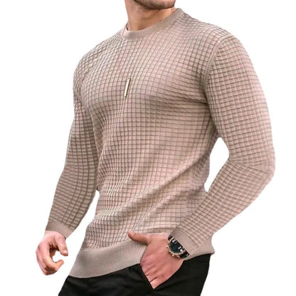 Trend Crew-neck Pullover Loose Knitted Long-sleeved Cotton Top