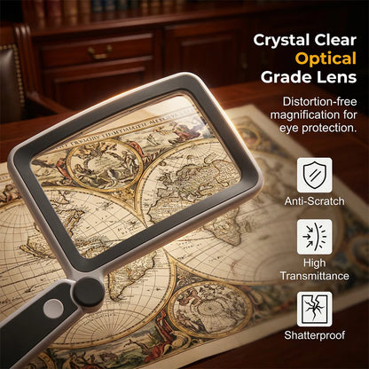 Loupe de Lecture LED Rechargeable - Haute Clarté 4X avec Grand Écran Ergonomique
